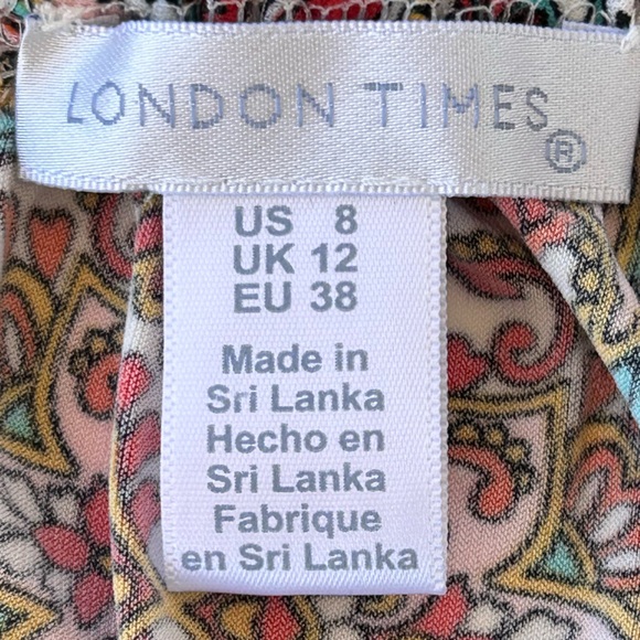 London Times Women’s Maxi Halter Dress Medallion Size 8 - Picture 6 of 10